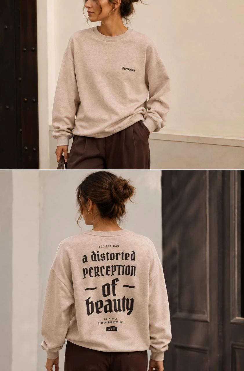 Mattelsa Sweatshirt Surdimensionné Déclaration Crème Femme S Coton – photo 3